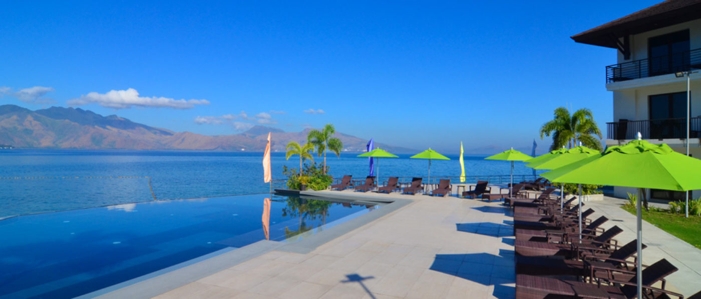 Infinity Pool Merges with the ocean horizon, playfully reflecting spectacular cloud shapes and sky colors.